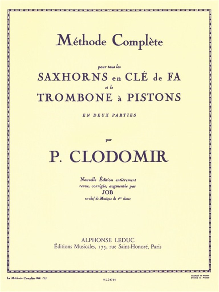 Méthode Complète pour tous les Saxhorns en Clé de